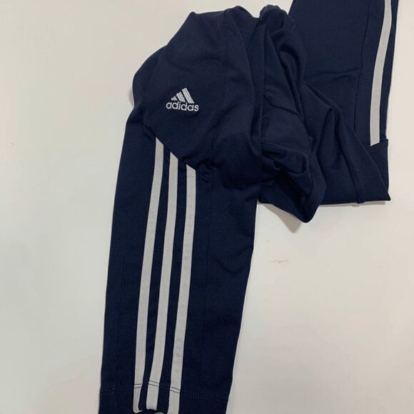Adidas Womens Climalite Track Pants 3-Striped Tapered Pull-On Navy Size Medium - Picture 3 of 5
